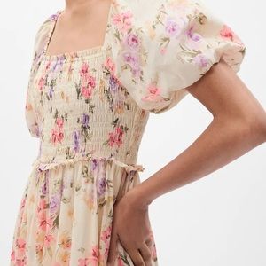 Gap × LoveShackFancy Floral Puff Sleeve Maxi Dress
